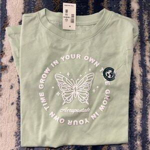Aeropostale Light Green Butterfly Tee